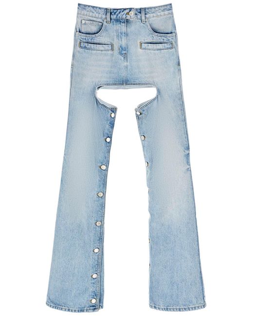 Courreges Courreves 'chaps' Jeans Mit Ausschnitt in het Blue