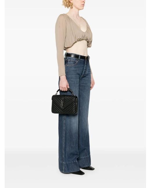 Saint Laurent Black Medium College Cross Body Ba