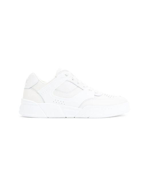 Céline White Ct-09 Leather, Rubber And Mesh Sneakers