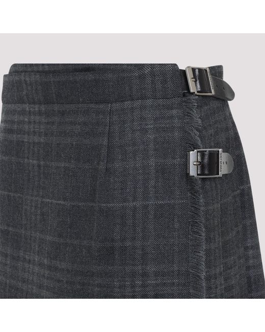 Balenciaga Black Pleated Wool Mini Skirt