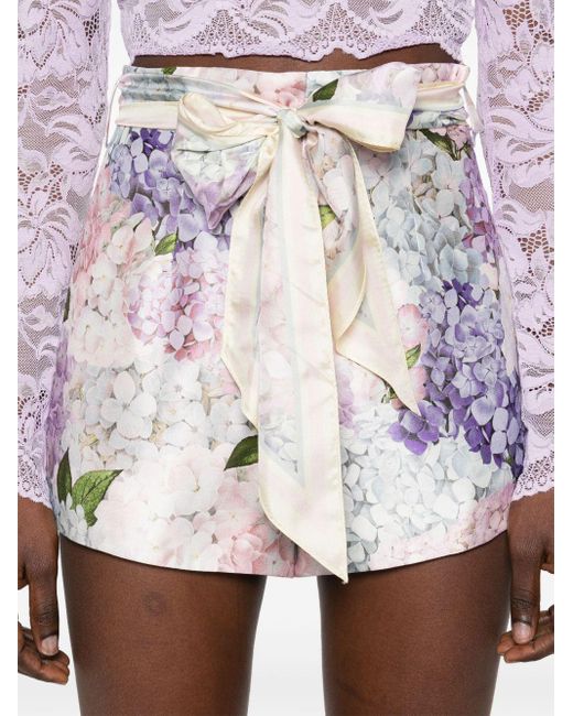 Shorts en soie imprimée Zimmermann pour homme en coloris White