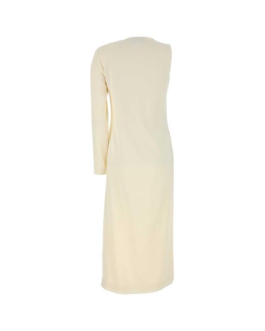 Gucci White Ivory Sable One-Shoulder Dress