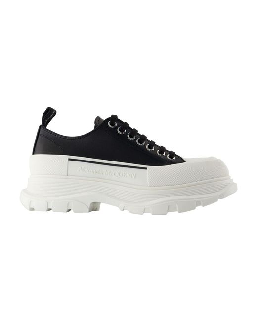 Sneakers Slick Tread Leather Black Alexander McQueen pour homme