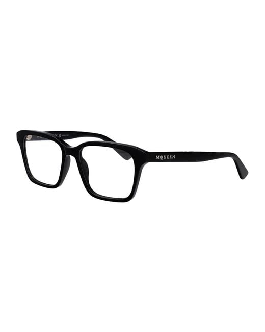 McQueen Black Round Optical Am0568 O 007