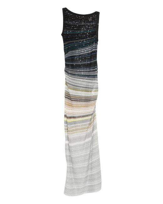 Missoni Mouwloze Gedrapeerde Maxi-Jurk Met Boothals in het Multicolor