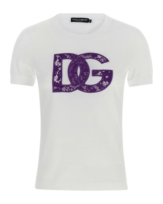 Dolce & Gabbana Lace T -shirt in het White