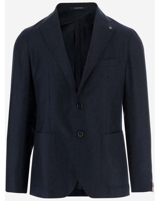 Tagliatore Blue Single Breasted Cashmere Jacket
