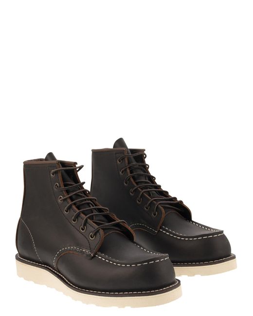 Red Wing Black Classic Moc Leather Boot With Laces