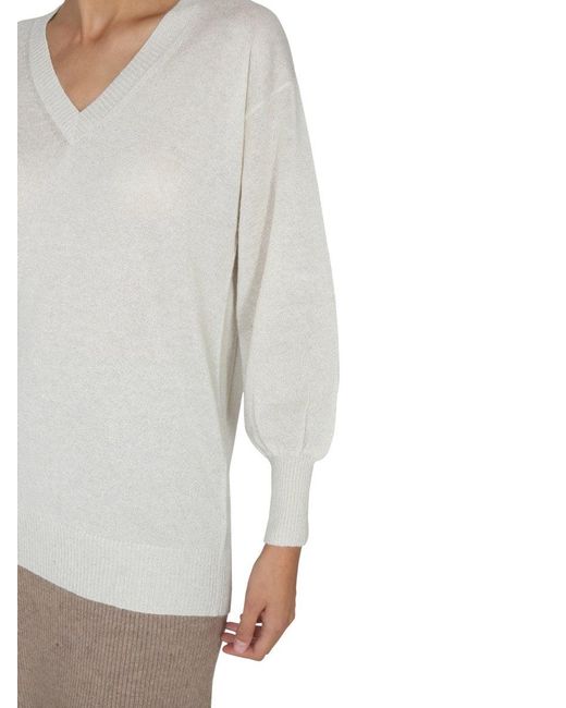 Fabiana Filippi White Relaxed Fit V-Neck Jersey