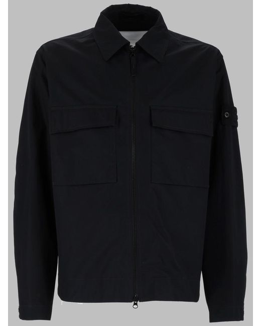 Stone Island Black Timeless Button-Up Shirt for men