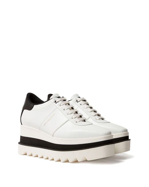 Stella McCartney White Sneak-Elyse Platform Sneakers