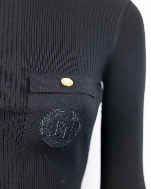 Elisabetta Franchi Blue Minibito in Viscosa E Seta Con Ricamo Logo