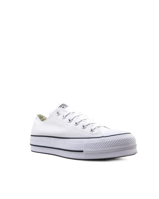 Converse White Sneaker Chuck Taylor All Star Platform Canvas Bianco/Nero/Bianco