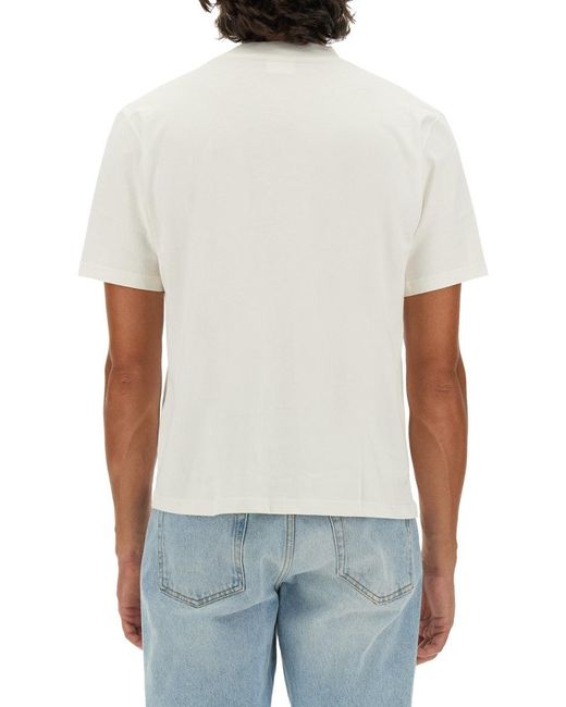 Courreges White Logo-Embellished Cotton T-Shirt With High Neckline for men
