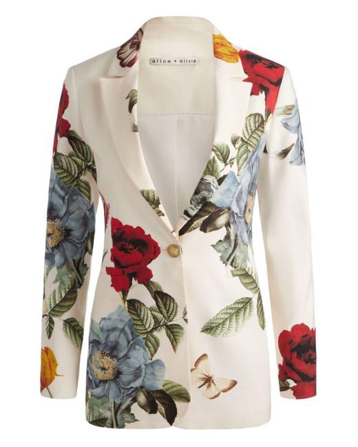 Alice + Olivia Alice + Olivia Breann Linnen Blend Jacket in het White