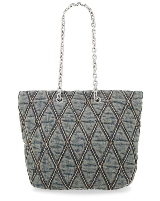 DIESEL Gray Multicolour Cotton Polyurethane Handbag