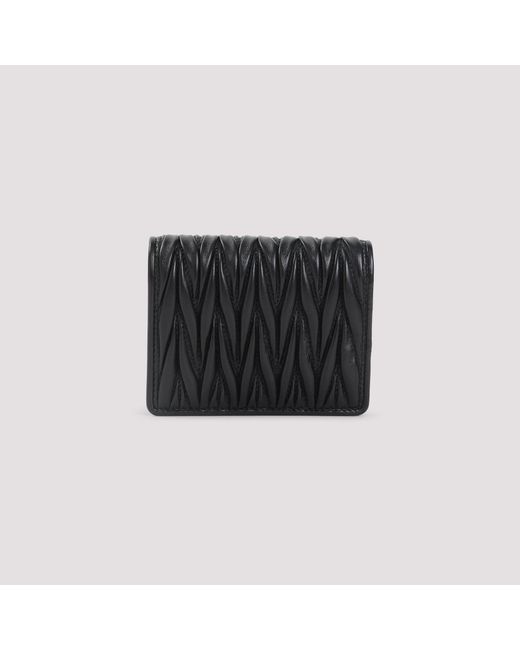 Miu Miu Black Matelassé Wallet