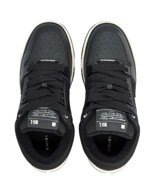 Amiri Blue Ma-1 Leather Mesh Sneakers for men