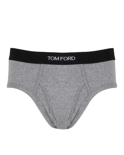 Tom Ford Gray Briefs With Logo