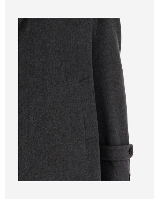 Tagliatore Reversible Wool Coat With Front Closure And Charm in Black für Herren