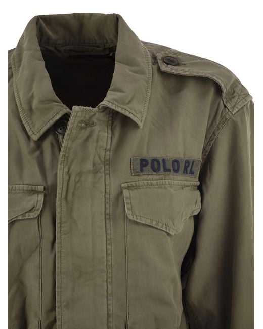 Polo Ralph Lauren Green Cotton Twill Military Jacket