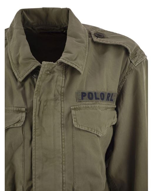 Polo Ralph Lauren Green Cotton Twill Military Jacket