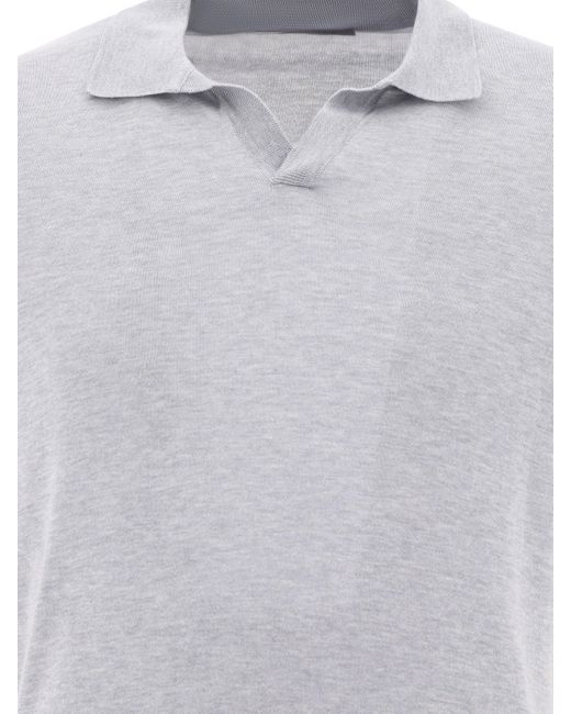 Tagliatore Tagliatorore Silk Polo Shirt in het Gray voor heren