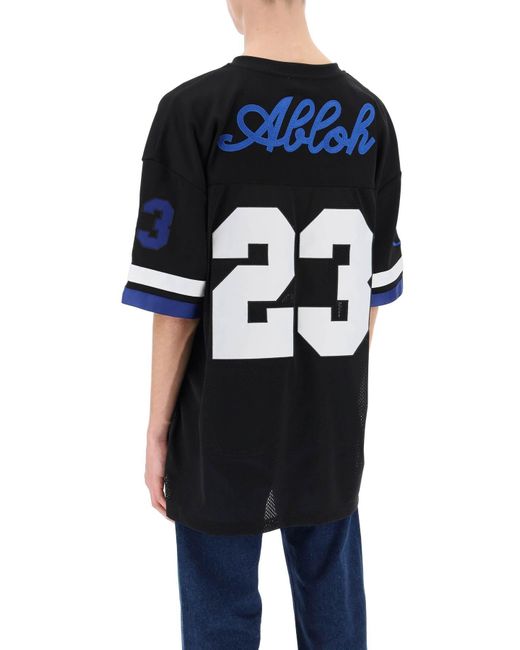 Football T Shirt con parches Off-White c/o Virgil Abloh de hombre de color Black