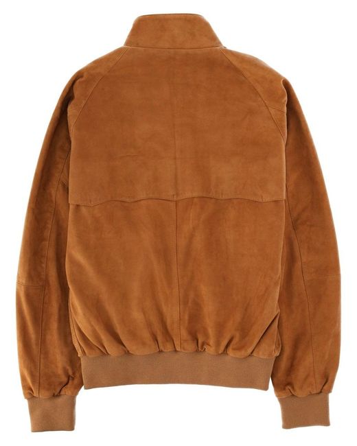Baracuta Brown Leather G9 Jacket With High Collar