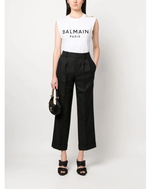 Balmain Black T -Shirt mit Druck