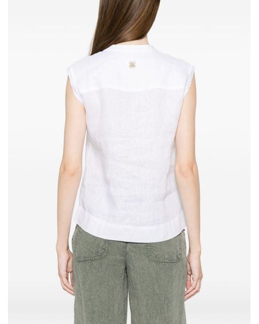 Trame Auree White Leinenbluse