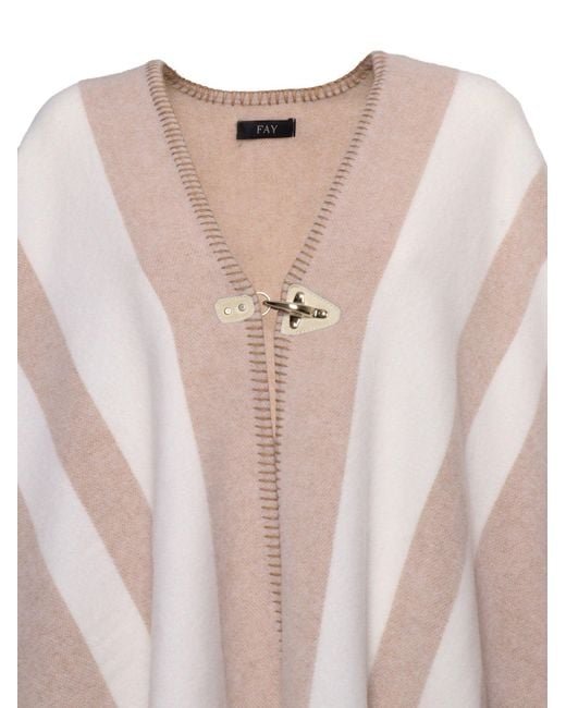Fay Pink Two Colored Hooked Poncho
