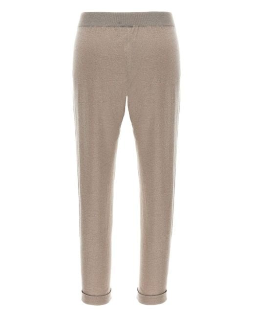 Brunello Cucinelli Wol En Zijden Broek in het Gray