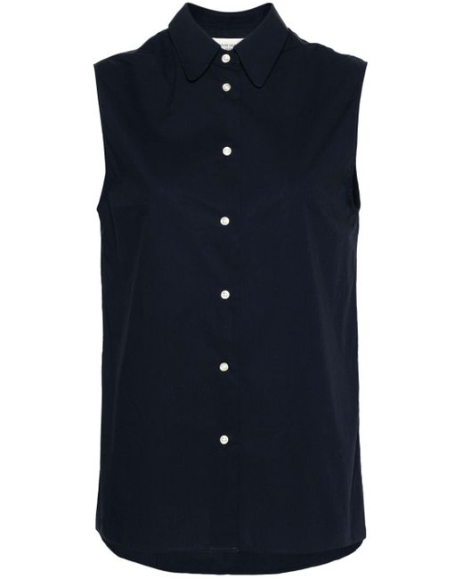 Officine Generale Popeline Blouse Van Biologisch Katoen in het Blue