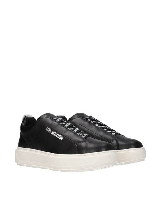 Love Moschino Black Sneakers Donna Pelle Nero