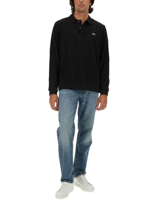 Lacoste Black Polo With Logo for men