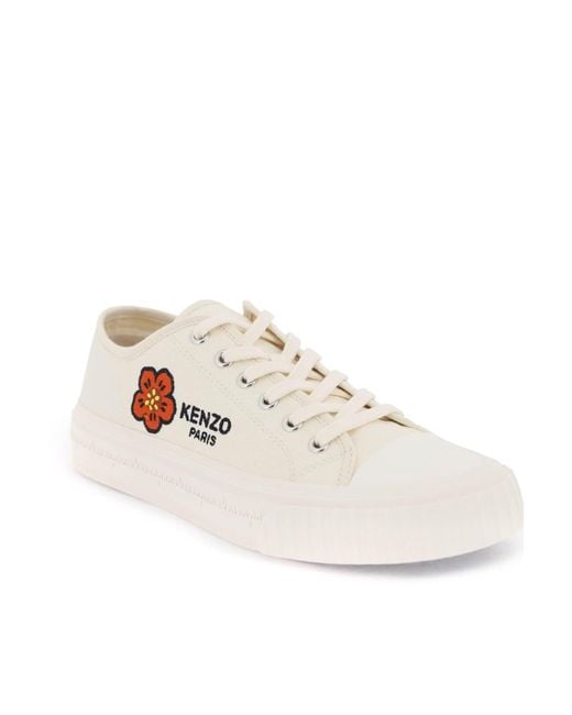 KENZO Canvas School Sneakers in het White