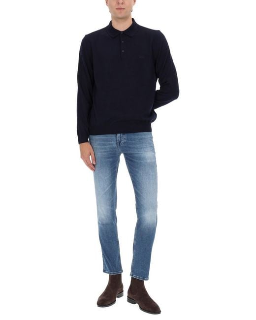 Boss Blue Cotton-Blend Jeans for men