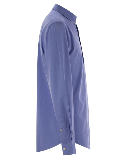 Polo Ralph Lauren Slim Fit Stretch Fil à fil Hemd in Blue für Herren