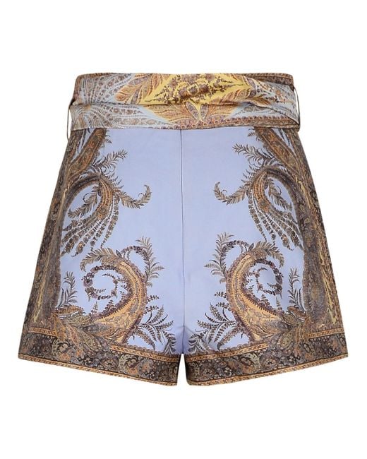 Zimmermann Purple Lilac Seidenmischshorts