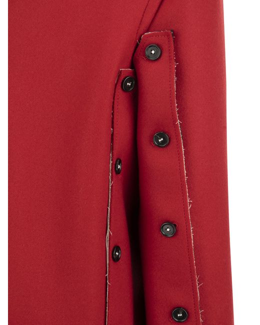 Marni Double Breasted Wol Coat in het Red