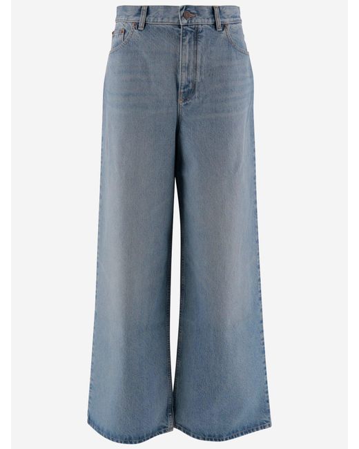 Chloé Blue Wide Bein, hoch getailte Jeans