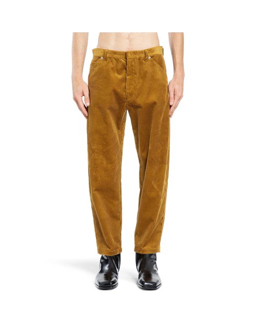 Prada Yellow Pinwale Corduroy Trousers for men