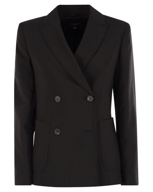 Weekend by Maxmara Ornati Dubbele Borsten Blazer In Wollen Canvas in het Black