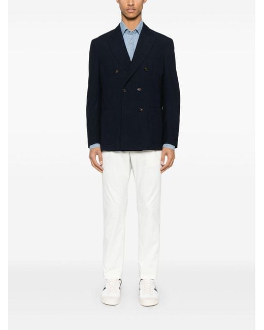 Herno White Cotton Trousers for men