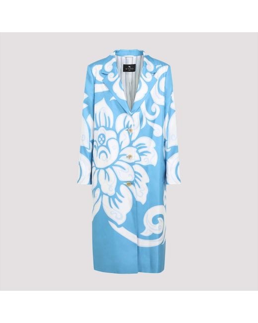 Etro Blue Printed Caban