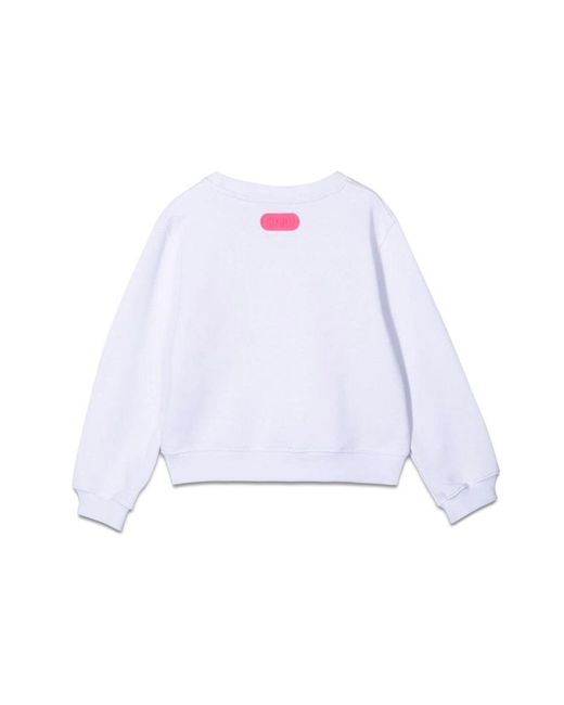 Gcds White Sweatshirt Cropped Girl