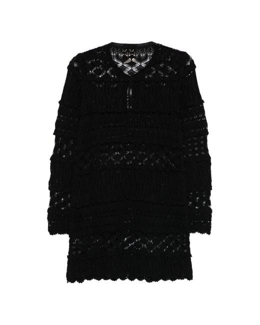 Semicouture Black Alvina Cotton Mini Dress