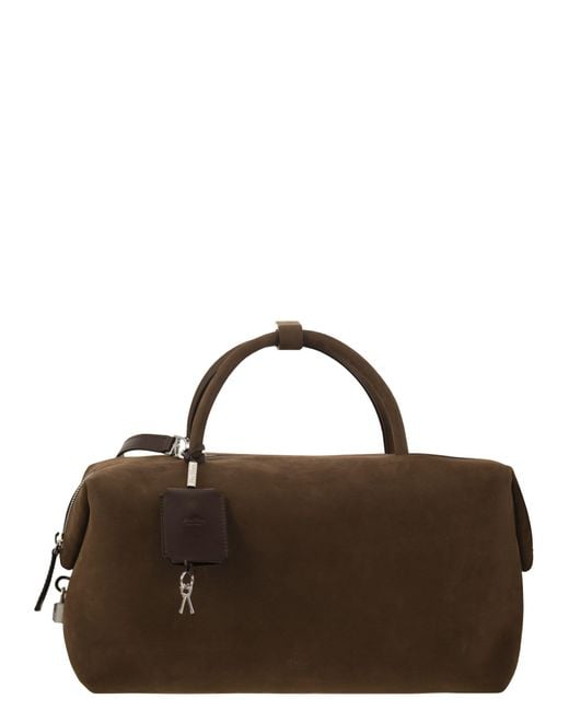 Max Mara Brown Holdalllsuede Large Nubuck Leather Satchel