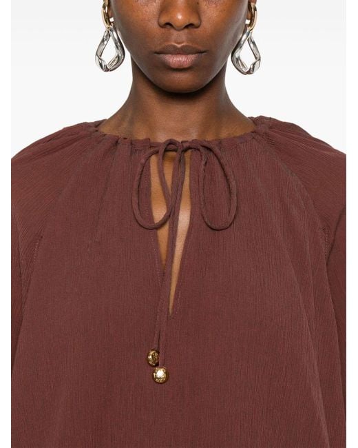 Loewe Red Cotton And Silk Blend Blouse